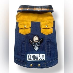 Kinda Sus– 1 of 1 Custom Dog Denim Jacket (Size XS)